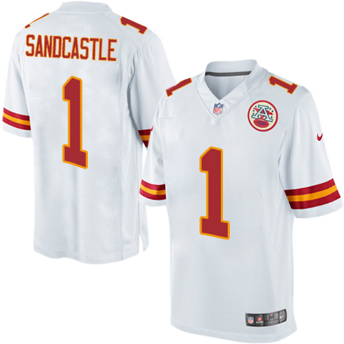 Men's Limited Leon Sandcastle Nike Jersey White Road - #1 NFL Kansas City Chiefs